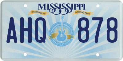 MS license plate AHQ878