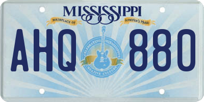 MS license plate AHQ880
