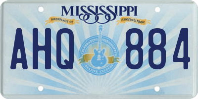 MS license plate AHQ884