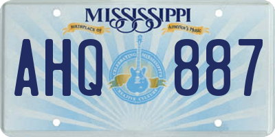 MS license plate AHQ887