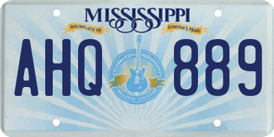 MS license plate AHQ889