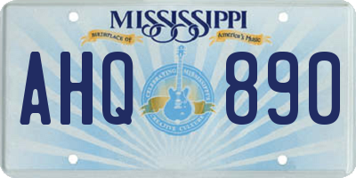 MS license plate AHQ890