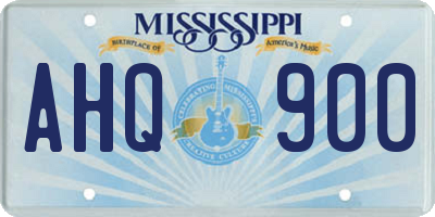 MS license plate AHQ900