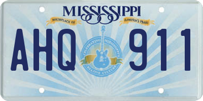 MS license plate AHQ911