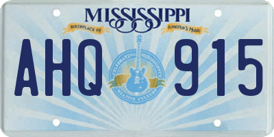 MS license plate AHQ915