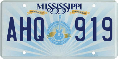 MS license plate AHQ919