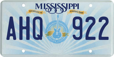MS license plate AHQ922