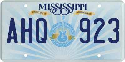 MS license plate AHQ923