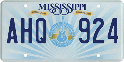 MS license plate AHQ924