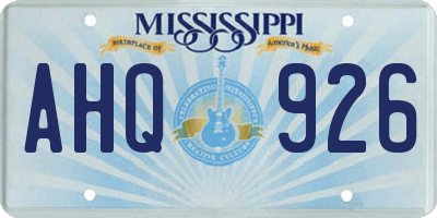MS license plate AHQ926