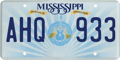 MS license plate AHQ933