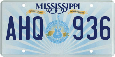 MS license plate AHQ936