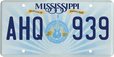 MS license plate AHQ939