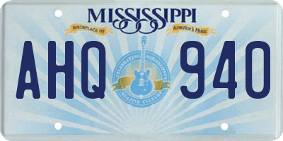 MS license plate AHQ940