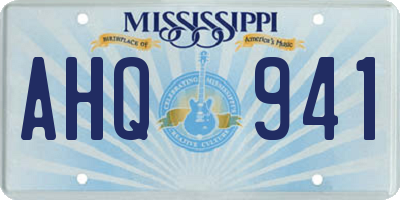 MS license plate AHQ941
