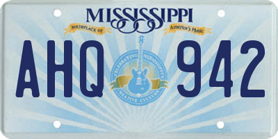 MS license plate AHQ942