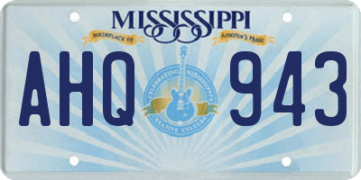 MS license plate AHQ943