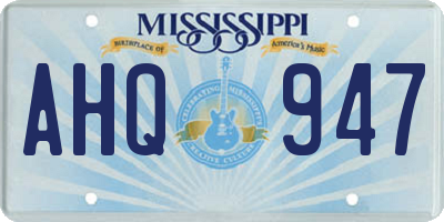 MS license plate AHQ947