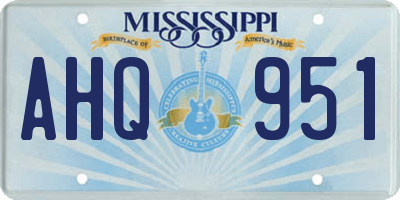 MS license plate AHQ951