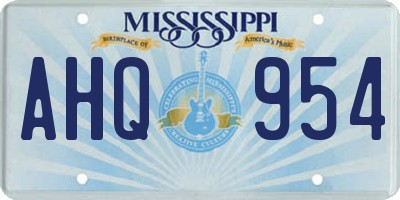 MS license plate AHQ954