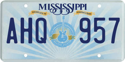 MS license plate AHQ957