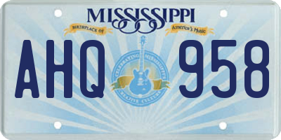 MS license plate AHQ958