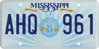 MS license plate AHQ961