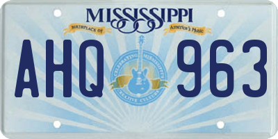 MS license plate AHQ963