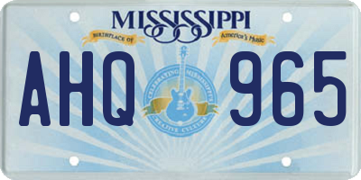 MS license plate AHQ965