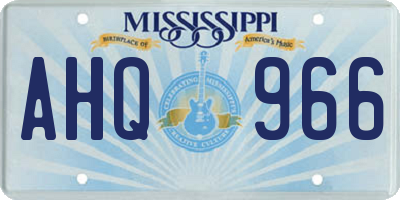MS license plate AHQ966