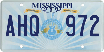 MS license plate AHQ972