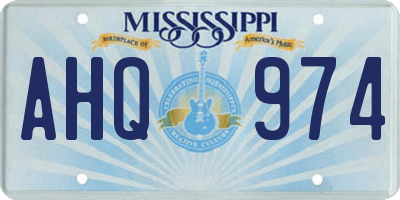 MS license plate AHQ974