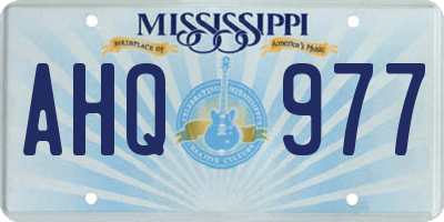 MS license plate AHQ977