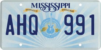 MS license plate AHQ991