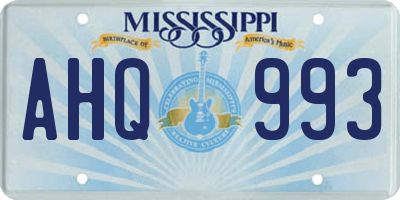 MS license plate AHQ993