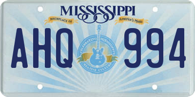 MS license plate AHQ994