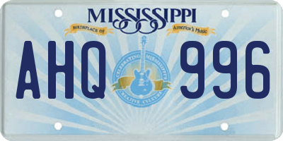 MS license plate AHQ996