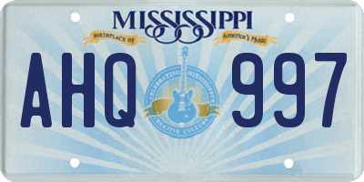 MS license plate AHQ997
