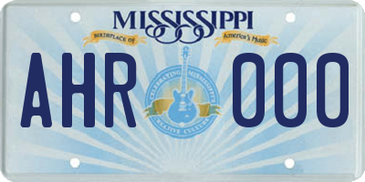 MS license plate AHR000