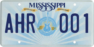 MS license plate AHR001