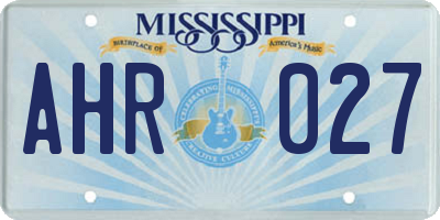 MS license plate AHR027