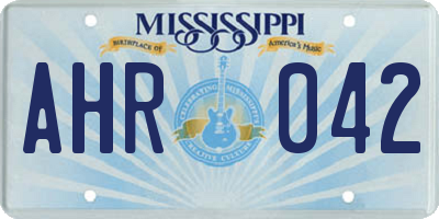 MS license plate AHR042