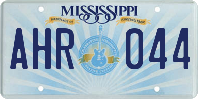 MS license plate AHR044