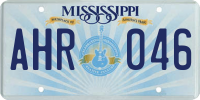 MS license plate AHR046