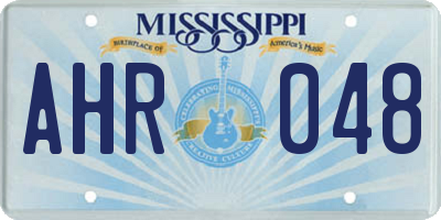 MS license plate AHR048