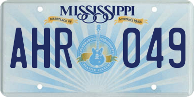 MS license plate AHR049