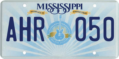 MS license plate AHR050