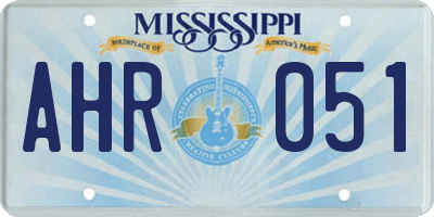 MS license plate AHR051