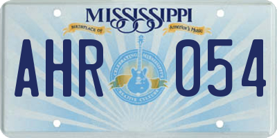 MS license plate AHR054