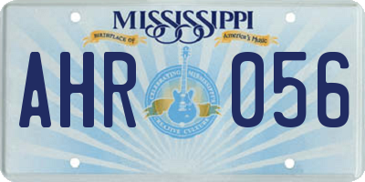 MS license plate AHR056